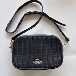 Coach Jes Black Quilted Crossbody Puffy Quilted with Gold Logo